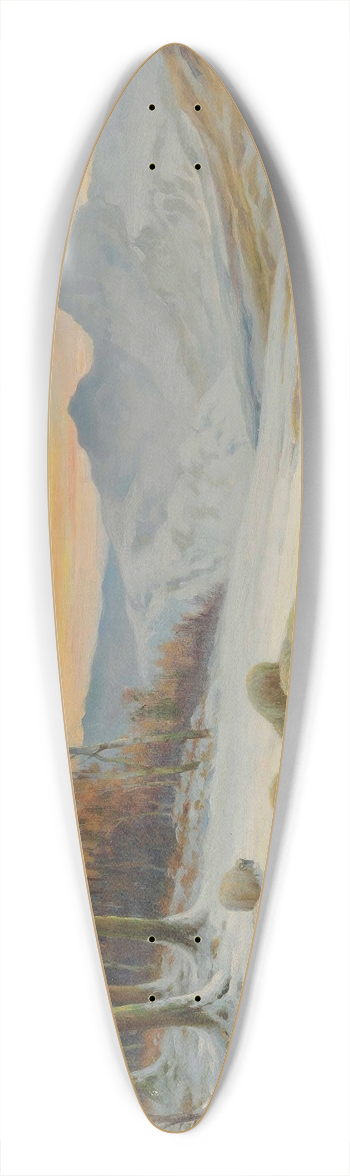 Wright Barker - A winters evening 39.3 inch art pintail longboard deck