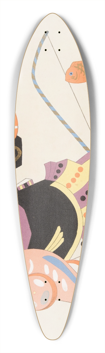 Yamashita Hakuba - Japanese Folk Toys (Kydo gangu sh ; haru) Pl.08 39.3 inch art pintail longboard deck