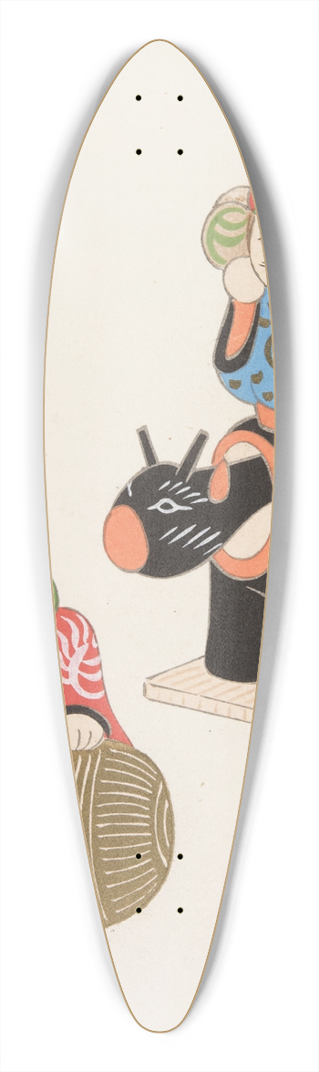 Yamashita Hakuba - Japanese Folk Toys (Kydo gangu sh ; haru) Pl.15 39.3 inch art pintail longboard deck