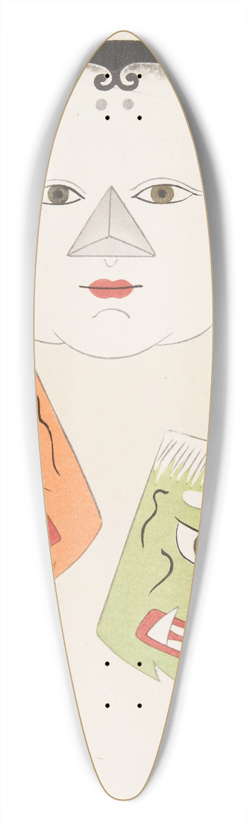 Yamashita Hakuba - Japanese Folk Toys (Kydo gangu sh ; haru) Pl.18 39.3 inch art pintail longboard deck