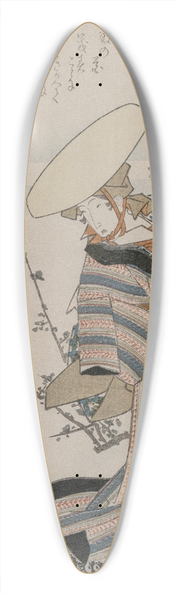Yanagawa Shigenobu - Woman by a Plum Tree Matched with the Wisteria Maiden (from a series of women compared to figures from Otsu paintings) 39.3 inch art pintail longboard deck