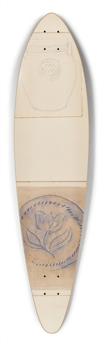 Yolande Delasser - Crock 39.3 inch art pintail longboard deck