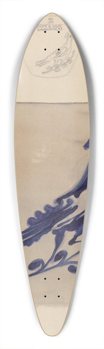 Yolande Delasser - Crock 39.3 inch art pintail longboard deck