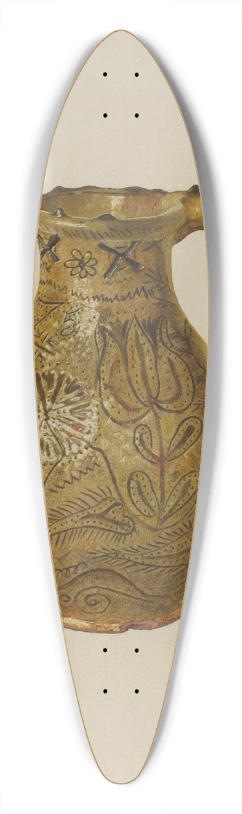Yolande Delasser - Pennsylvania German Puzzle Jug 39.3 inch art pintail longboard deck