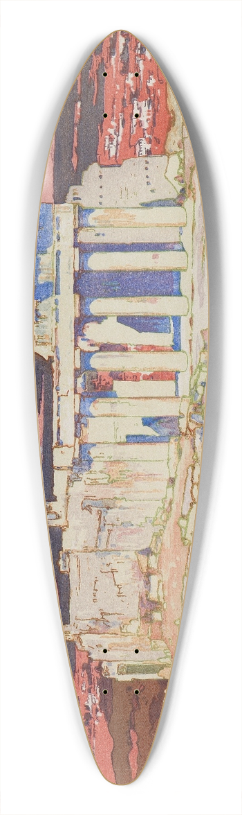 Yoshida Hiroshi - Ancient Ruins of Athens 39.3 inch art pintail longboard deck