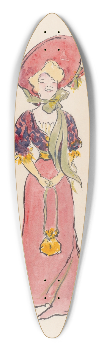 Yves Marevry - LAmour en banque 39.3 inch art pintail longboard deck
