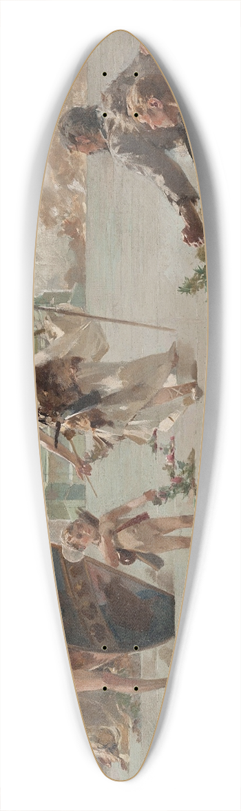 Zdzisaw Jasiski - Allegory of the hunt 39.3 inch art pintail longboard deck