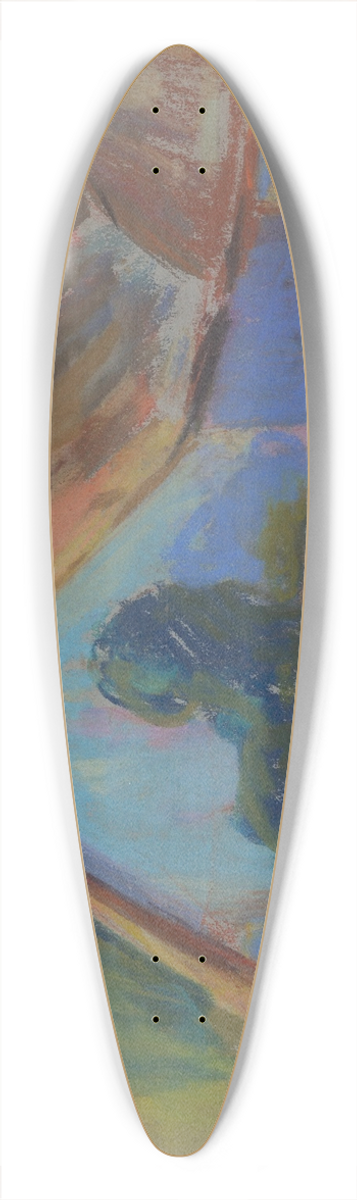 Zolo Palugyay - Blue Village Cottage 39.3 inch art pintail longboard deck