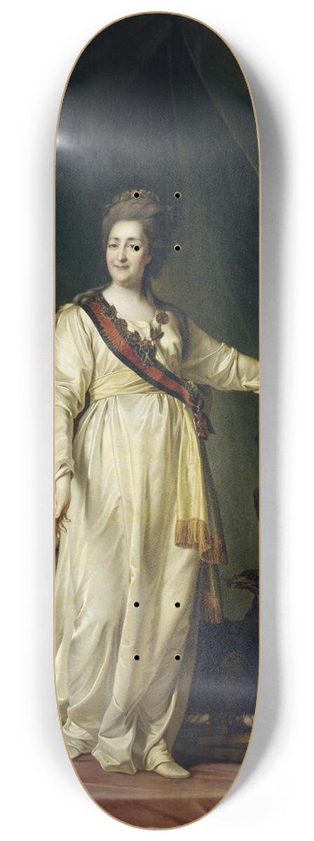 Dmitry Levitsky - Portrait of Catherine II the Legislatress in the Temple of the Goddess of Justice 8.25 inch art skate deck
