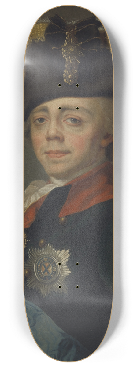 Dmitry Levitsky - Portrait of Emperor Paul I (1754-1801) 8.25 inch art skate deck