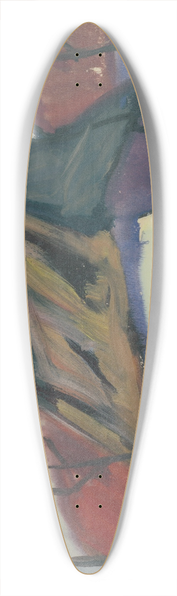 Zolo Palugyay - Village Motif 39.3 inch art pintail longboard deck