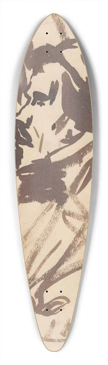 Zygmunt Waliszewski - Drawing acc. to Delacroixs self-portrait 39.3 inch art pintail longboard deck