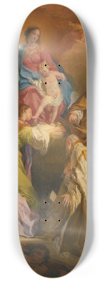 Domenico Corvi - The Madonna And Child Attended By Saints And Bishops 8.25 inch art skate deck