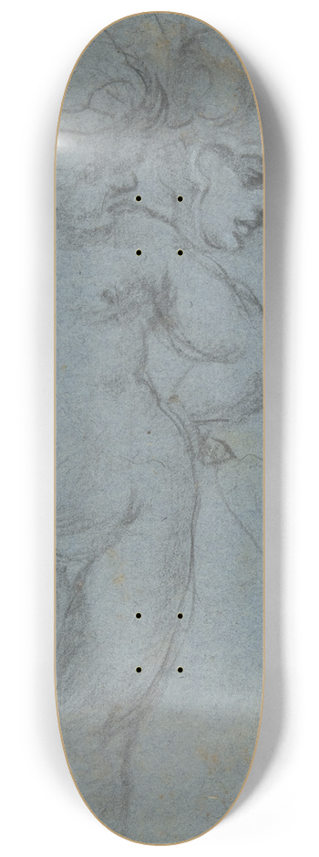 Domenico Gargiulo - Standing Nude Putto and Study of a Helmeted Head 8.25 inch art skate deck