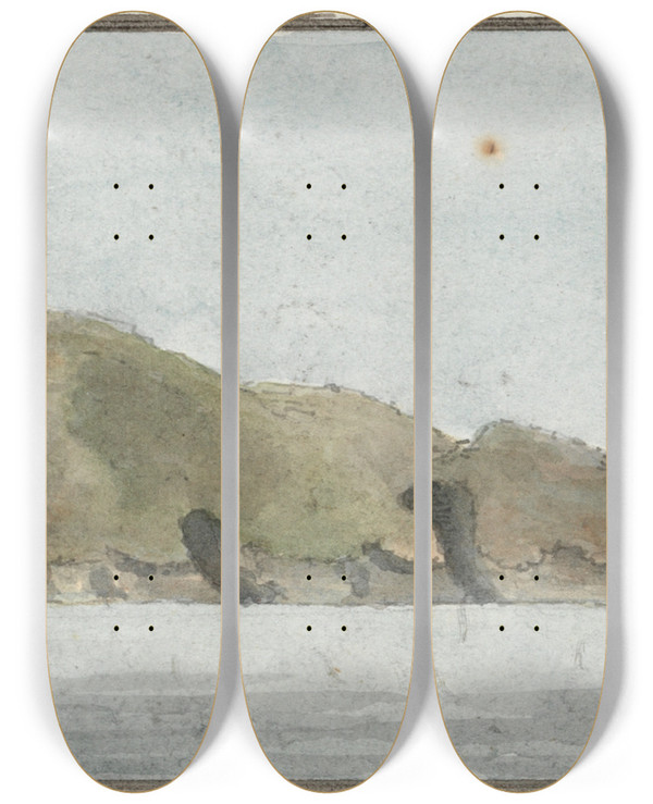 Triptych art skateboard deck of John Thomas Serres The Start Point North East By North by John Thomas Serres (1759-1825)