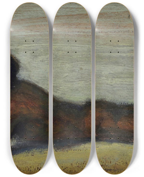 Triptych art skateboard deck of Franz Von Stuck Meerweibchen Mermaid by Franz Von Stuck (1863-1928)