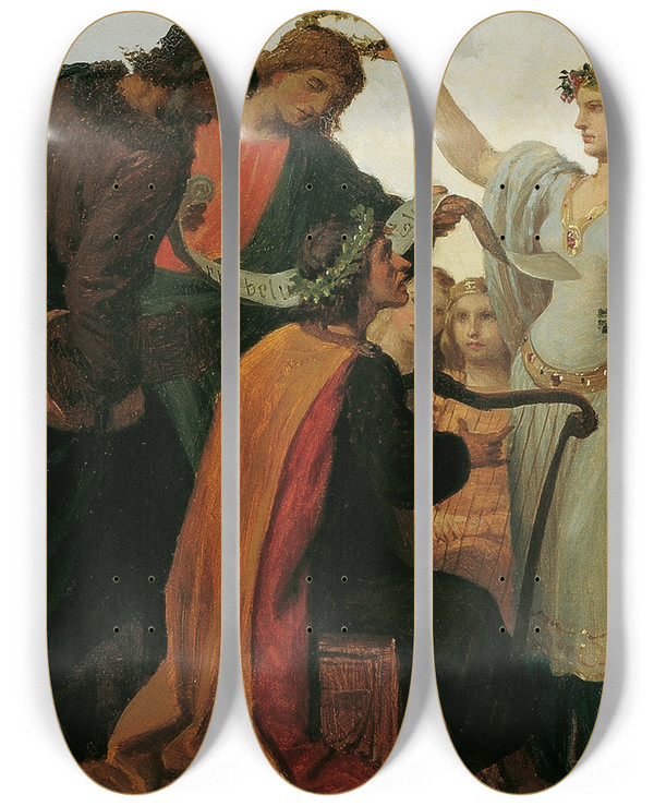 Triptych art skateboard deck of Karl Von Blaas Leopold Der Glorreiche Als Frderer Der Knste Und Wissenschaften by Karl Von Blaas (1815-1894)