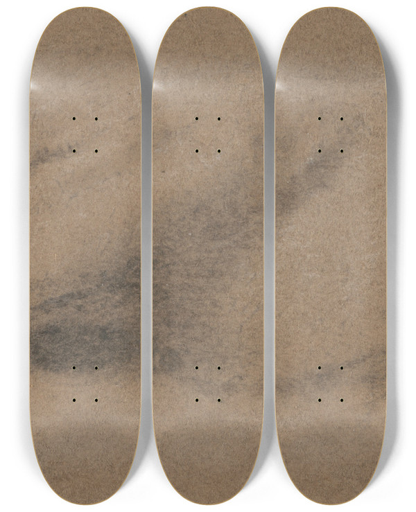 Triptych art skateboard deck of James Ward Study Of A Sleeping Dog by James Ward (1769-1859)