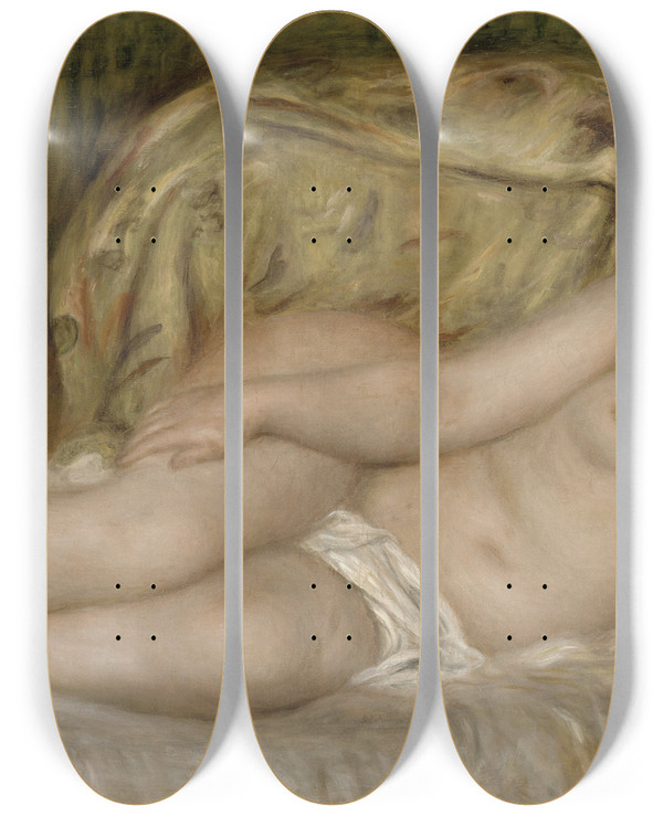 Triptych art skateboard deck of Pierreauguste Renoir Large Nude by Pierre-Auguste Renoir (1841-1919)