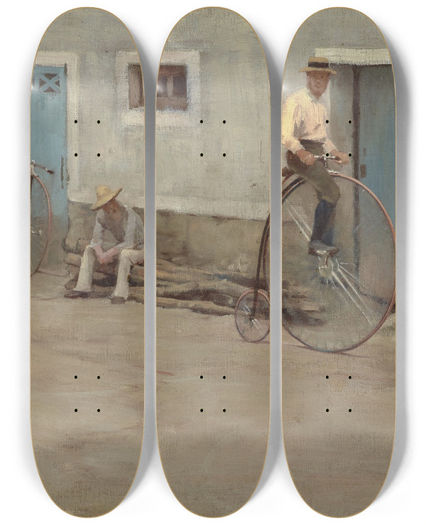Triptych art skateboard deck of Ruger Donoho The Mount by Ruger Donoho (1858-1916)