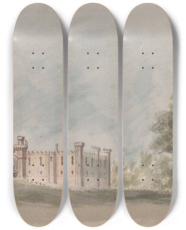 Triptych art skateboard deck of Charles Gore Herstmonceux by Charles Gore (1729-1807)