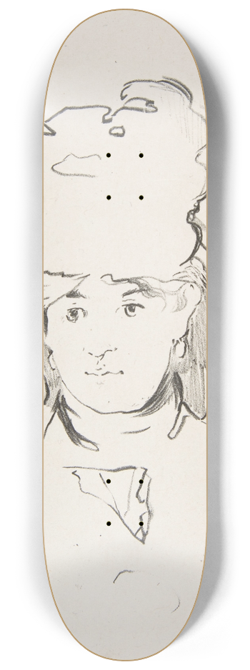 douard Manet - Berthe Morisot (in silhouette) 8.25 inch art skate deck