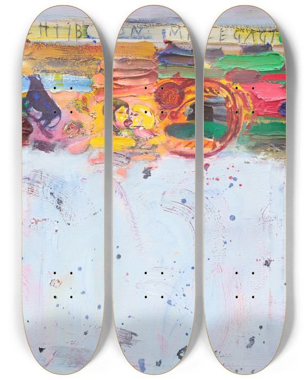 Triptych art skateboard deck of Tiit Psuke Portaal Valvab Ja Valgustab Iii_1 by Tiit Paasuke (1941)