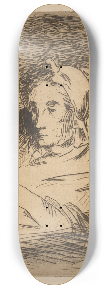 douard Manet - The Convalescent (Suzanne Manet) 8.25 inch art skate deck