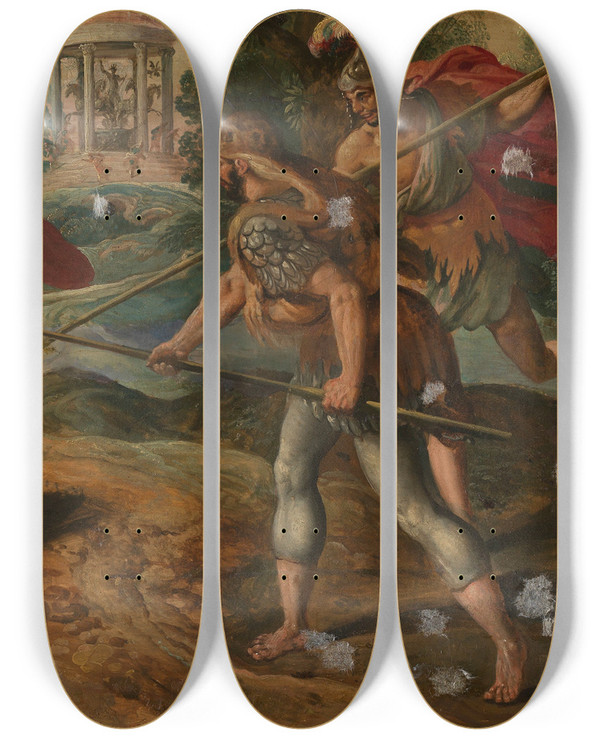 Triptych art skateboard deck of Hieronymus Francken Ii A Martyr by Hieronymus Francken Ii (1578-1623)