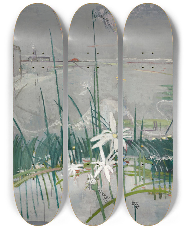 Triptych art skateboard deck of Walter Kurt Wiemken Morning by Walter Kurt Wiemken (1907-1940)