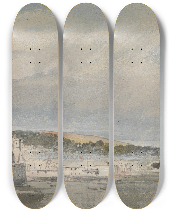 Triptych art skateboard deck of William Collins Dartmouth by William Collins (1788-1847)