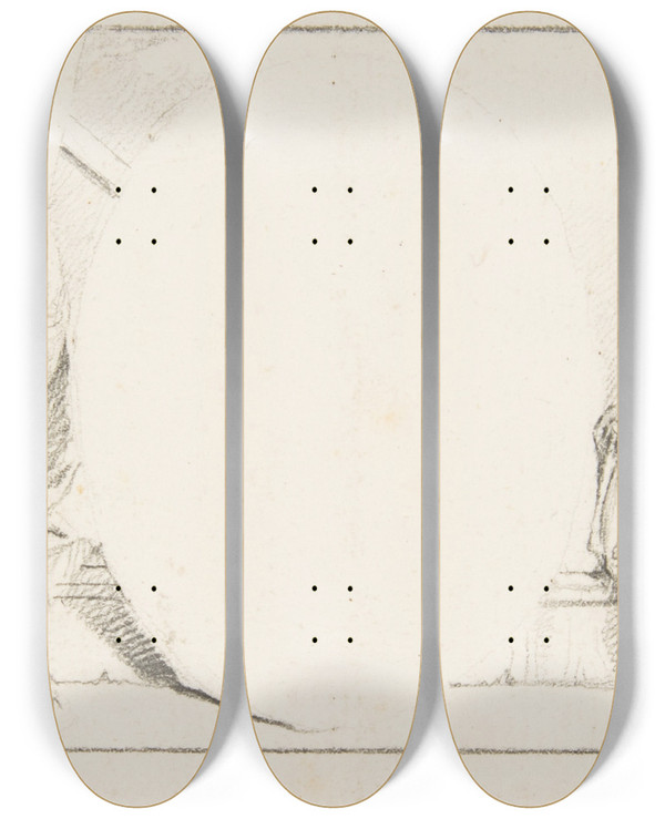 Triptych art skateboard deck of Francesco Zugno Allegorical Figures Of Religion And Venice Flanking An Empty Cartouche by Francesco Zugno (1709-1787)