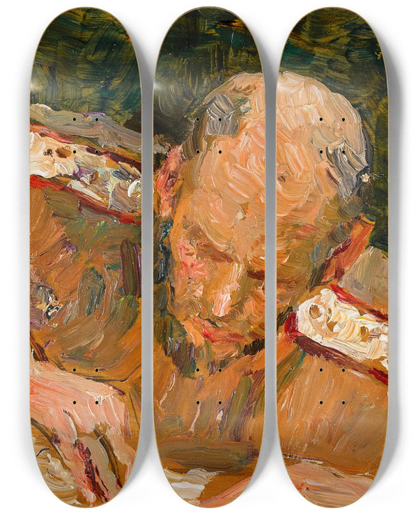 Triptych art skateboard deck of Ilya Efimovich Repin Study For The Duel by Ilya Efimovich Repin (1844-1930)