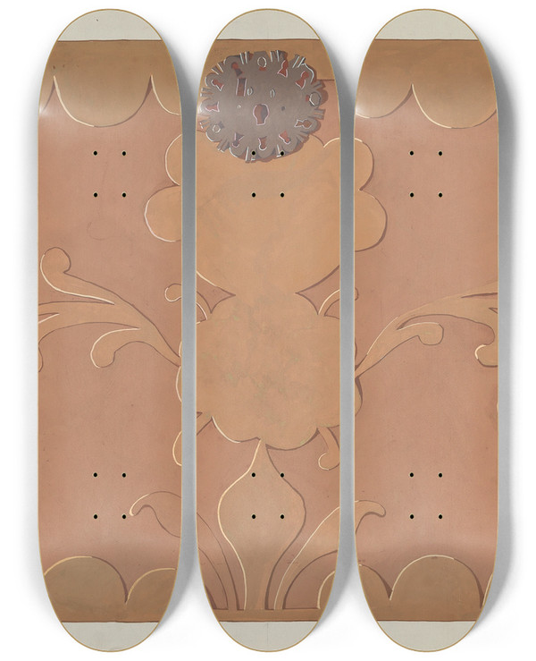 Triptych art skateboard deck of Dp Jones Chest_2 by D.P. Jones