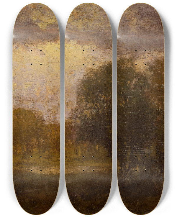 Triptych art skateboard deck of Julian Onderdonk Landscape_2 by Julian Onderdonk (1882-1922)