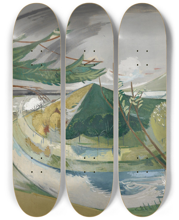 Triptych art skateboard deck of Walter Kurt Wiemken Cycle by Walter Kurt Wiemken (1907-1940)