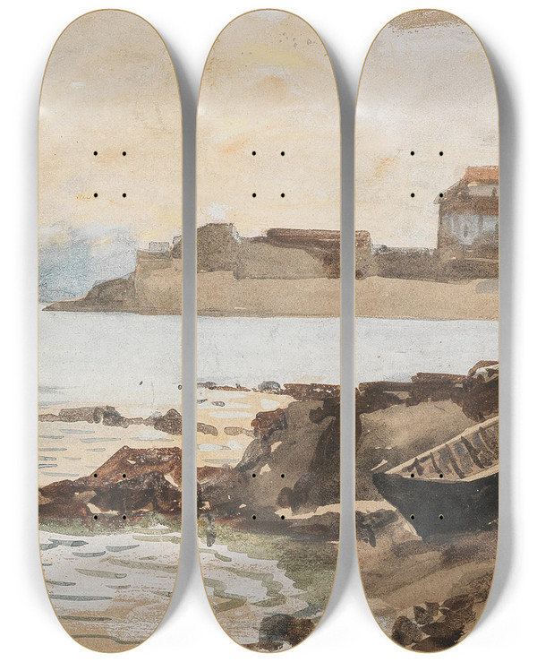 Triptych art skateboard deck of Marie Egner Arbe_2 by Marie Egner (1850-1940)