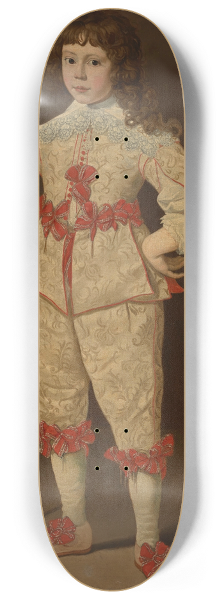 Dutch School - Portrait of a boy with walking stick 8.25 inch art skate deck