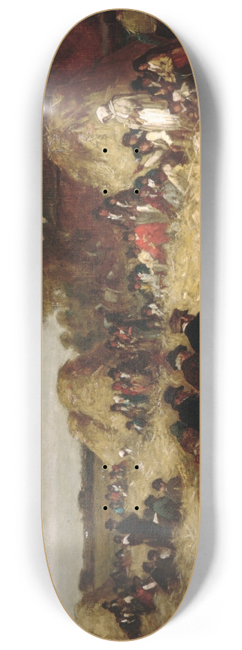 Eastman Johnson - Corn Husking at Nantucket 8.25 inch art skate deck