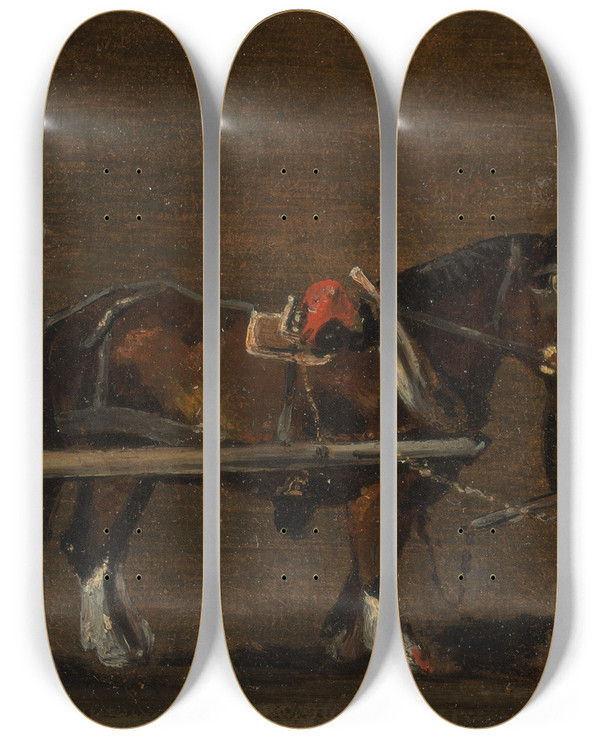 Triptych art skateboard deck of John Constable Horse And Cart by John Constable (1776-1837)