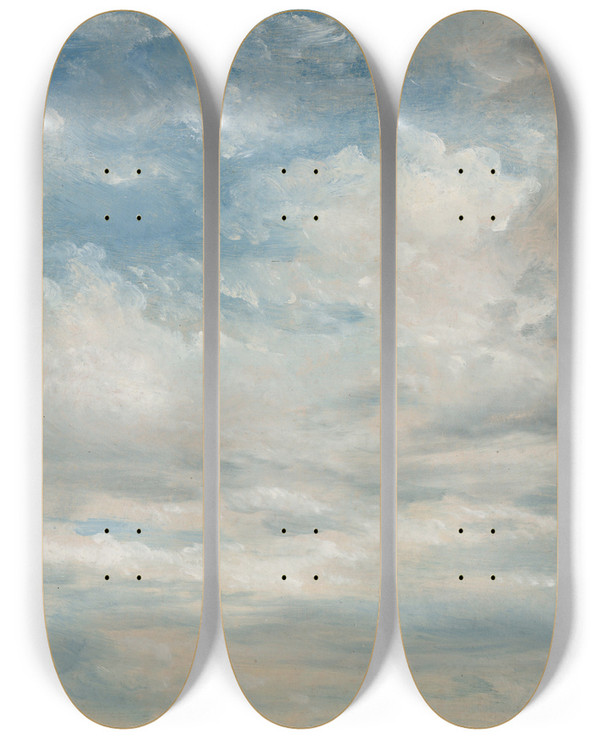Triptych art skateboard deck of John Constable Clouds by John Constable (1776-1837)