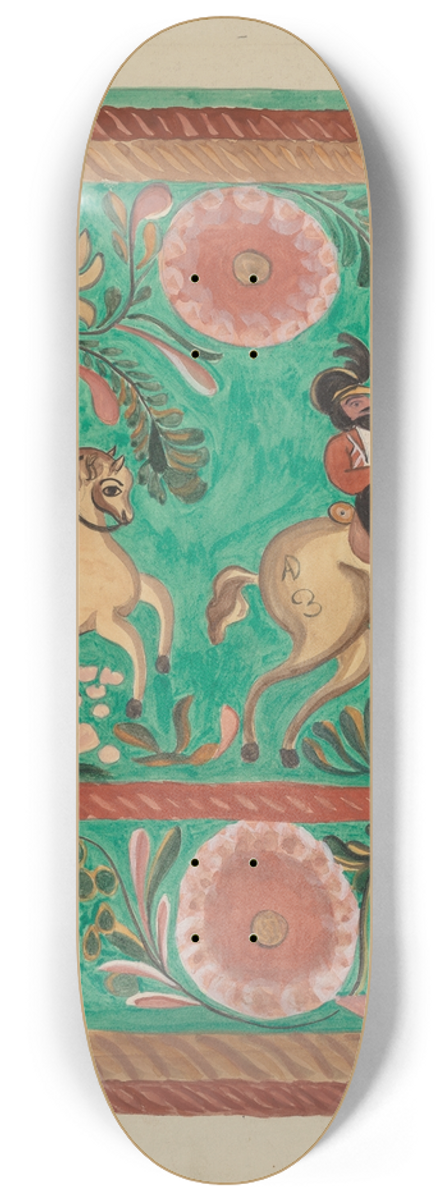 E. Boyd - Chest of Native Pine, Painted in Oil 8.25 inch art skate deck