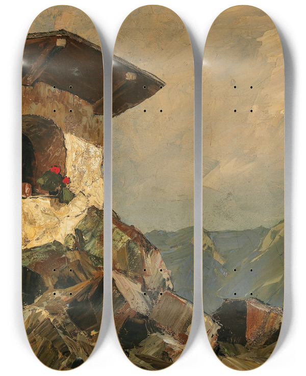 Triptych art skateboard deck of Oskar Mulley Bildstock by Oskar Mulley (1891-1949)