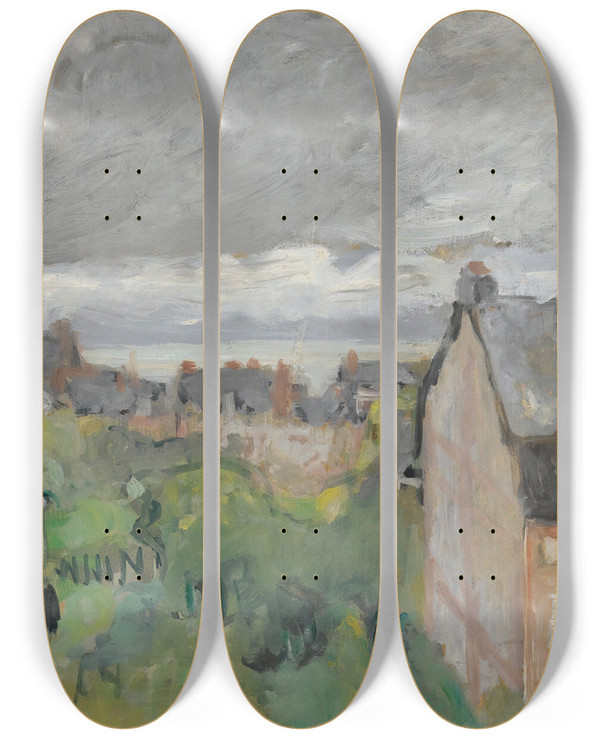 Triptych art skateboard deck of Douard Vuillard Les Toits Mauves by douard Vuillard (1868-1940)
