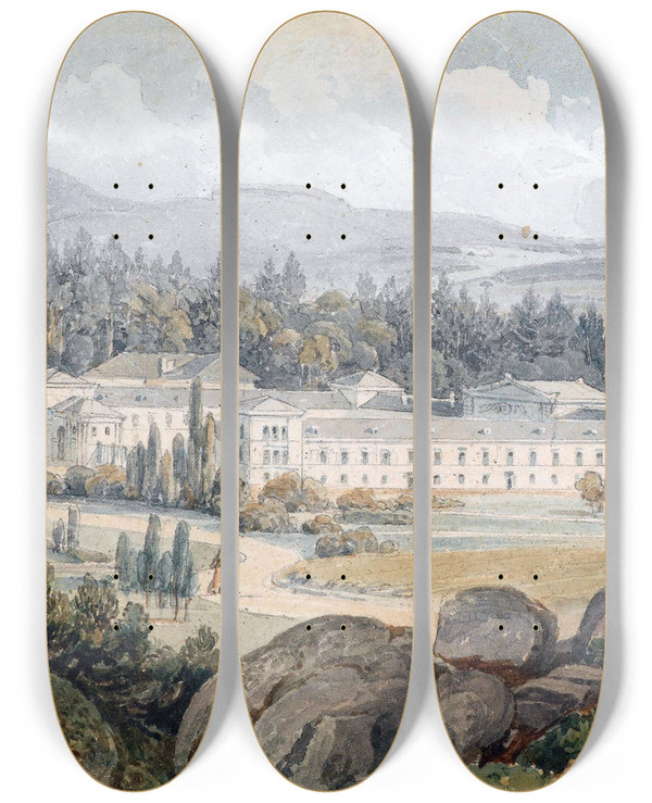 Triptych art skateboard deck of Thomas Ender Knigswart by Thomas Ender (1793-1875)