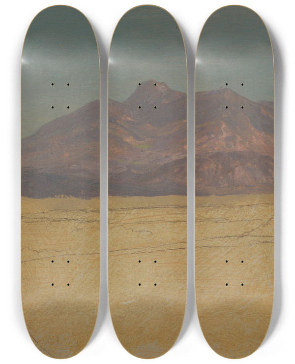 Triptych art skateboard deck of Frederic Edwin Church Mountain Landscape_2 by Frederic Edwin Church (1826-1900)
