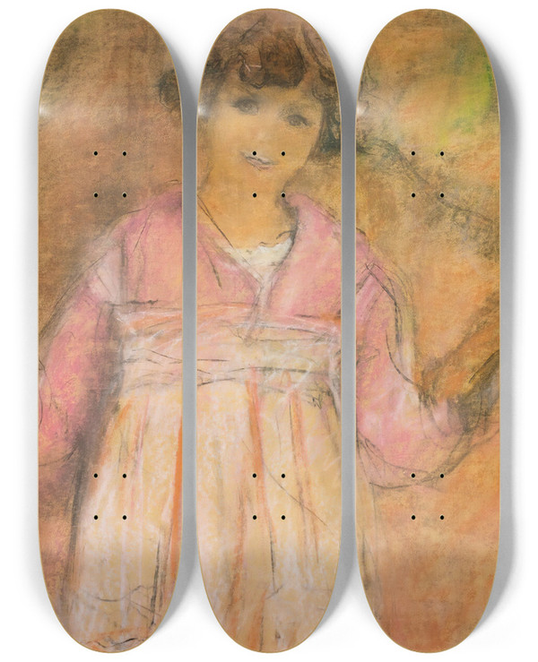 Triptych art skateboard deck of Douard Vuillard Mlle Alice Kapferer by douard Vuillard (1868-1940)