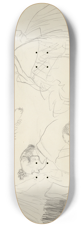 Edgar Degas - Sketches of Figures at a Funeral 8.25 inch art skate deck