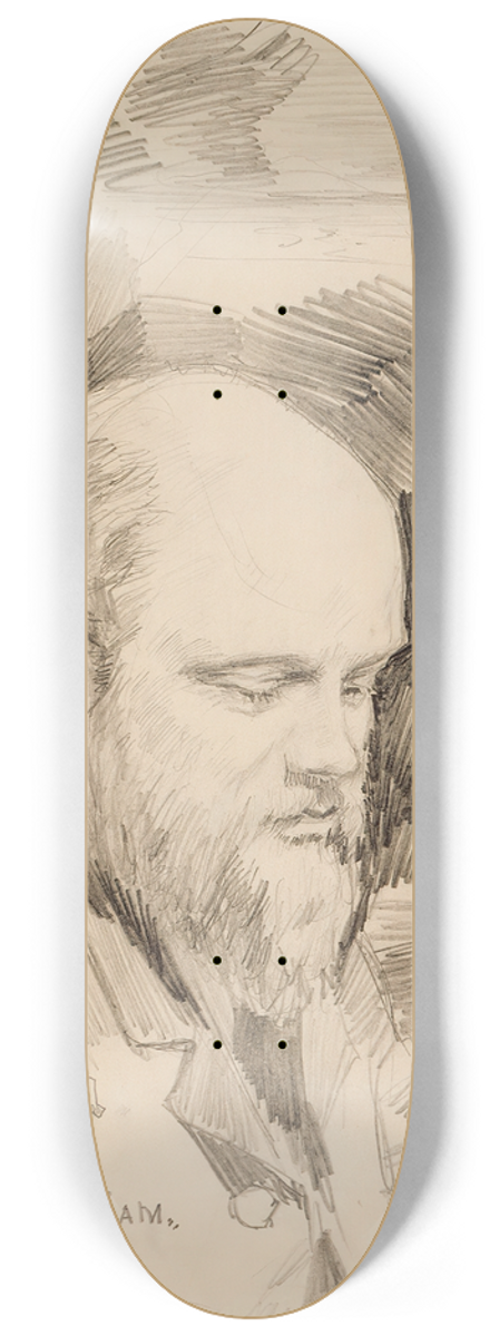 Akseli Gallen-Kallela - Daddy reading the Story of Mirza and Mirjam for Little Saima 8.25 inch art skate deck