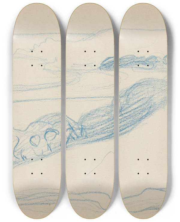 Triptych art skateboard deck of Eric Forbesrobertson Tudes Danimaux De Paysages Et De Modles_4 by Eric Forbes Robertson (1865-1935)